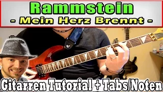 How to Play Rammstein MEIN HERZ BRENNT Tabs und Chords E GItarre Keyboardmelodie HD