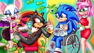 Poor Sonic Family Life vs Rich Shadow - Very Sad Story But Happy Ending | F8 Animation Compilation