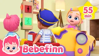 Vroom! Baby Car and More Songs Compilation 🚌 Bebefinn Family Nursery Rhymes