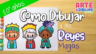 Como dibujar a los REYES MAGOS paso a paso facil para niños