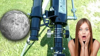 MOON 🌙 in the telescope 🔭 for 75$. 675-multiple magnification! (English subtitles)