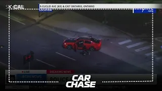 Pursuit suspects ditch car in the middle of Ontario road