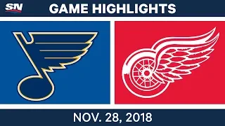 NHL Highlights | Blues vs. Red Wings - Nov 28, 2018