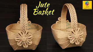 DIY Flower Basket with Jute Sheet and Waste Plastic Carry Bag | Best out of Waste Jute Art and Craft