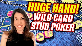 Paying Me In BLACK CHIPS! 😮 Wild Card Stud Poker #poker #wildcardstud #bigwin