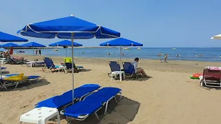 Пляж Ретимно разгар сезона 2021 Цена зонт лежаки Крит Rethymno beach