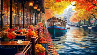 Cozy Autumn Coffee Shop Ambience with Smooth Jazz Instrumental & Rain Sounds 🍂 Jazz Relaxing Music