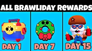 ALL BRAWL STARS FREE REWARDS:) || DAY 1 TO DAY 15