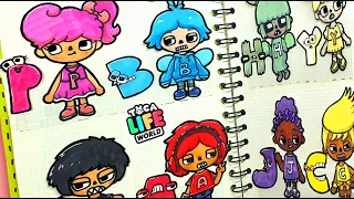 Alphabet Lore in Toca Life Human Version DIY Paper crafts/Drawing/How to draw/ABCFHJPY