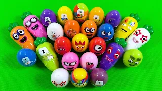 Hunting Numberblocks with CLAY inside Rainbow Dinosaur Eggs, Carrot Coloring! Satisfying ASMR Videos