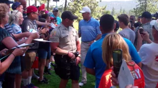 John Elway signing autographs at the 2017 Lake Tahoe American Century golf event