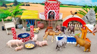 DIY how to make Cattle Farm Village - Cow, Horse, Pig Farm Diorama - Barn Animal Farm