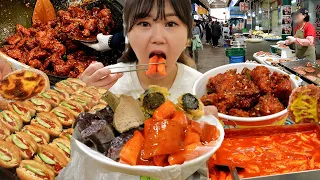 Incheon SinPo Market Street food Mukbang, Shopping😋Tteokbokki, Sundae, Chicken, Tart, Sandwich, etc