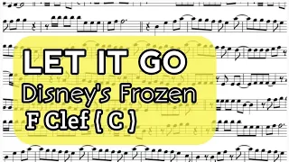 Let It Go C Cello Trombone Sheet Music Backing Track Play Along Partitura