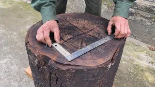 Unique And Beautiful Solid Wood Processing Instructions // Inspirational Table Design From Burnt Log