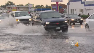 Heavy Rain Floods Streets In Lakewood