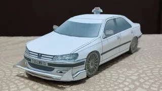Making a Peugeot 406 taxi car out of paper. @FeridMemmedli-09.02