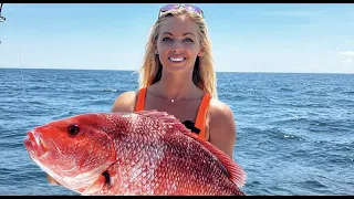 Family Fishing Trip Catching Trophy Red Snapper off Alabama Coast