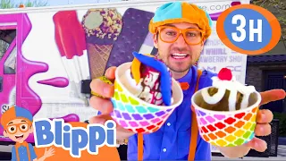 Blippi Explores an Ice Cream Truck! | 3 HOURS OF BLIPPI TOYS! | Educational Videos for Kids