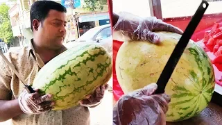 Watermelon Fruit Ninja -  Amazing 5 Big Size Watermelon Cutting Skills | Big Food Zone