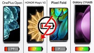 OnePlus Open vs. Magic V2 vs. Pixel Fold vs. Galaxy Z Fold 5 Battery Test