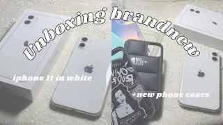 Unboxing iPhone 11 white in 2022📱📦 (128gb) + Accessories + phone set up