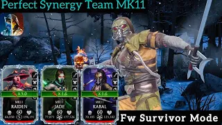 MK11 Best Synergy Team | Max Bonus Points Team Survivor Mode Gameplay | MK Mobile.