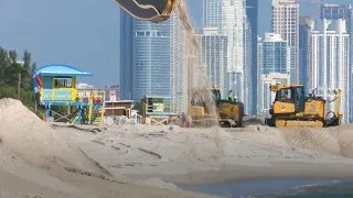 How is Miami battling erosion and trying to protect its famous beaches?