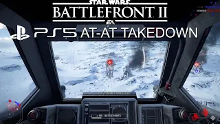 Star Wars battlefront 2 Tow Cable Takedown PlayStation 5 gameplay | AT-AT eats dirt!