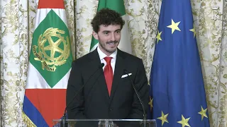 Mattarella incontra il campione del mondo di MotoGP, Sig. Francesco Bagnaia