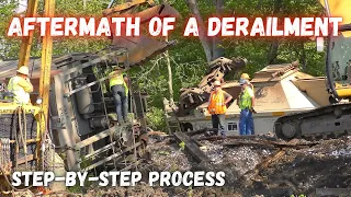 AFTERMATH of a derailment step-by-step process of clean-up to reopening the line