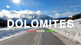 Driving Italy 🇮🇹 Dolomites mountains - Lake Dürrensee to Cortina d'Ampezzo. 4K