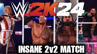 WWE2K24 SIMULATION | CODY RHODES/SETH ROLLINS VS THE ROCK/ROMAN REIGNS