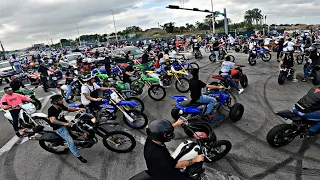 DIRT BIKES TAKEOVER MIAMI STREETS AND HIGHWAY AT GVO ! ( COPS LOVED IT ) | Leek GT