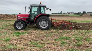 Massey Ferguson 6120 + agregat ścierniskowy/ gruber 2,5m. Mf 6120 in action.