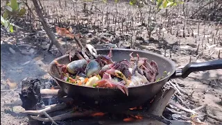 PESCARIA E TIRADA DE CARANGUEJO EM RAPOSA. preparo na hora.