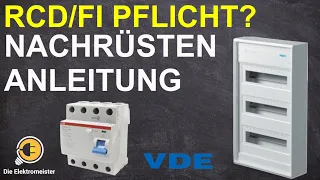 RCD/Fi richtig anschließen. Ist ein RCD/FI Pflicht? Fehlerstrom-Schutzschalter nachrüsten. Mit Norm