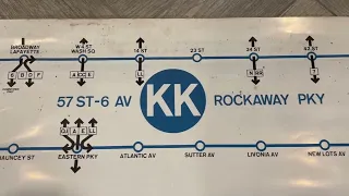 Rollsign unrolled: NYC Subway BMT/IND 1960s Side Route Rollsign - KK (R40/42)