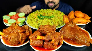 SPICY MUTTON CURRY, VEG BIRYANI, FRIED BRINJAL, SALAD, CHILI MUKBANG ASMR EATING | #LiveToEATT