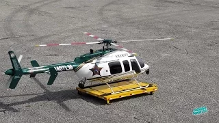 RC Orange County Florida Sheriff Bell 407 Scale Helicopter with Hanger Dolly