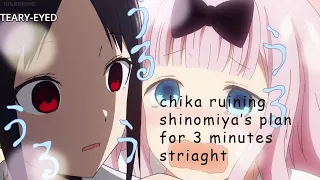 chika fujiwara ruining kaguya shinomiya's plans for 3 minutes straight
