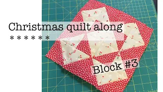 Join me in a Christmas quilt along - block 3-red and green quilt-one block at a time