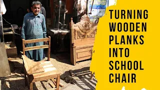 Amazing technique of making a wooden school chair