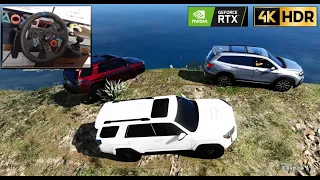 GTA 5 -  Toyota 4Runner & Honda Pilot | OFFROAD CONVOY | 4k HDR 60 Fps | Logitech G29