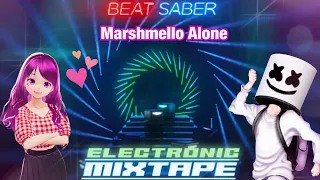 [Beat Saber] Electronic Mixtape Marshmello Alone  - Expert S Rank [Full Body Tracking]