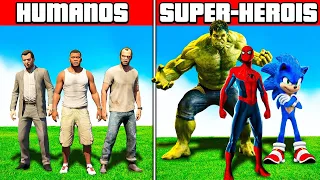 5 FORMAS DE EVOLUIR HUMANOS PARA O ÚLTIMO NÍVEL DE SUPER HEROIS no GTA 5!!! (O FILME)