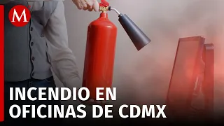 Se registra incendio en edificio de oficinas en la alcaldía Cuauhtémoc, CdMx