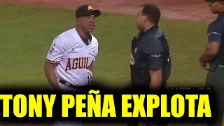 TONY PEÑA Pierde El Control Vs Umpire Que Poncho Injustamente A Christophe Morel En LIDOM