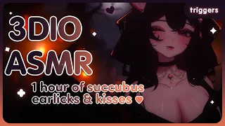 [3DIO ASMR] 1 hour of succubus earlicks and kisses ♥ chuu~ [deep and tingly][no talking][VTUBER]