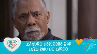 Leandro descobre que Enzo não tem mais o mesmo cargo no financeiro | A Infância De Romeu e Julieta